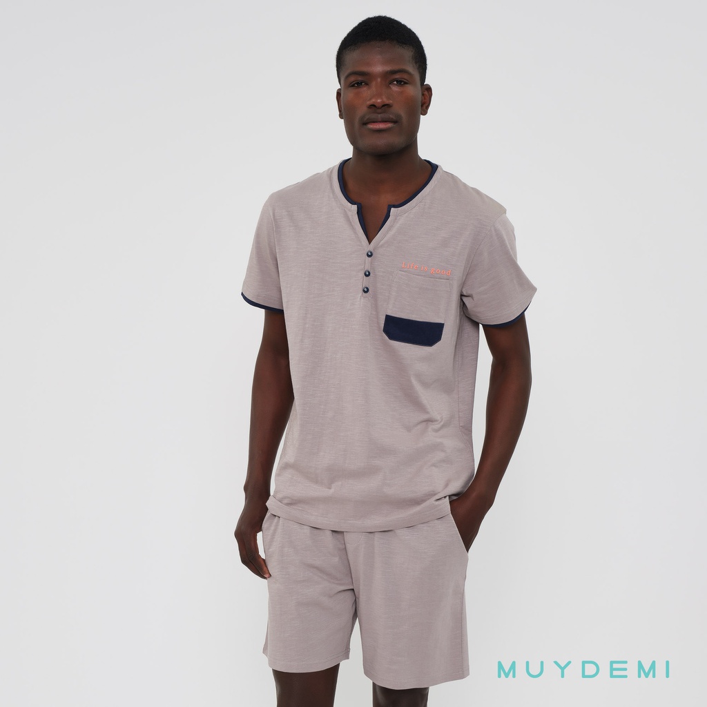 Pijama Algodón Hombre Pijama Hombre Manga Corta De Algodón